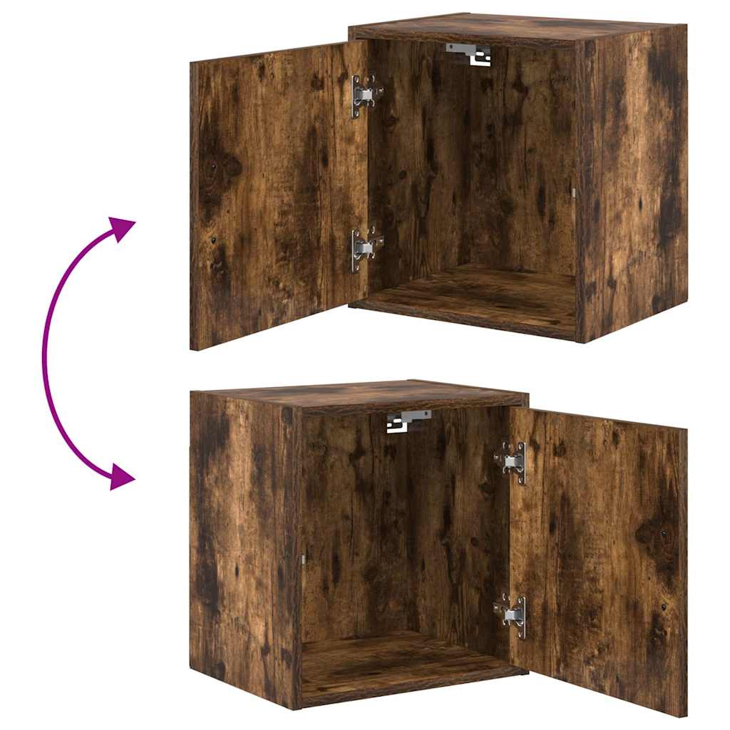 Garage Cabinets 2 pcs Smoked Oak Engineered Wood