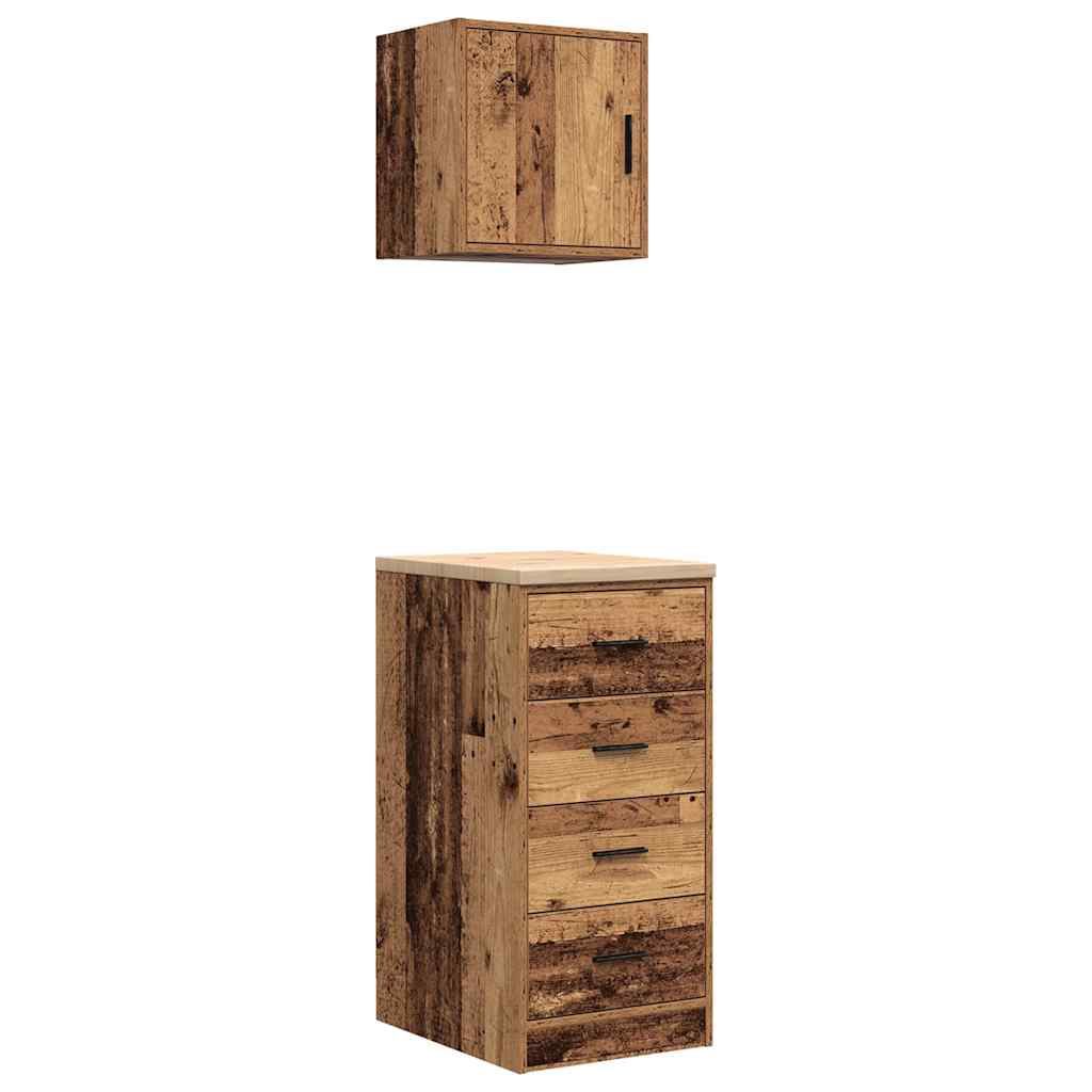 Garage Cabinets 2 pcs Old Wood Engineered Wood