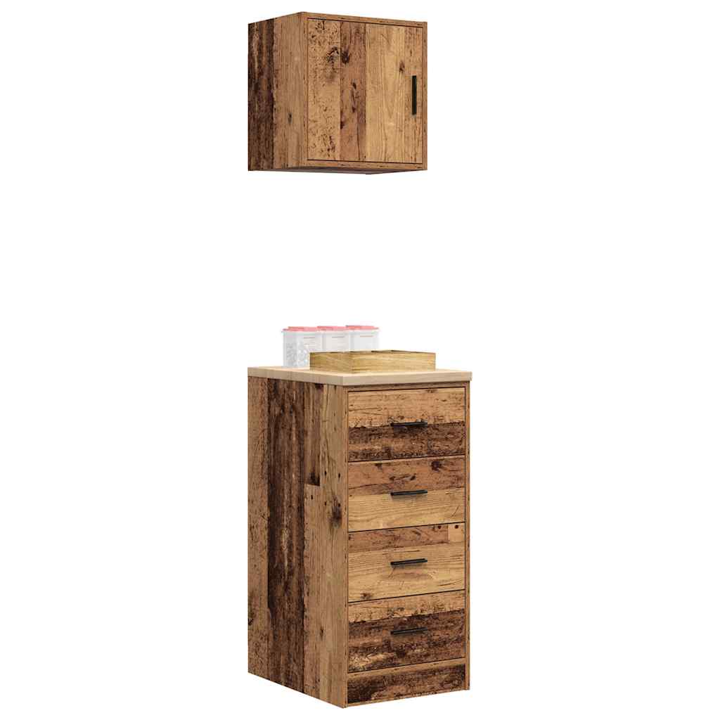 Garage Cabinets 2 pcs Old Wood Engineered Wood