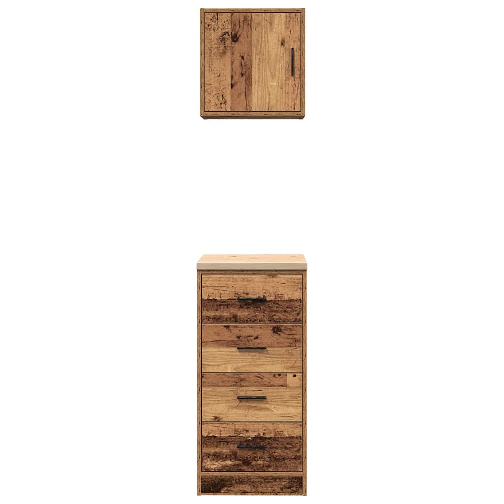 Garage Cabinets 2 pcs Old Wood Engineered Wood