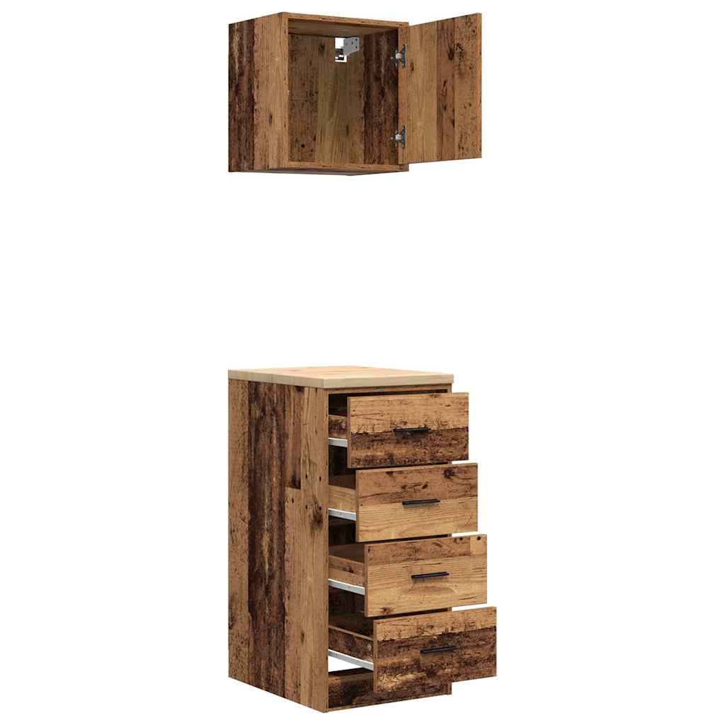 Garage Cabinets 2 pcs Old Wood Engineered Wood