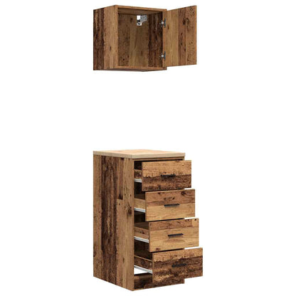 Garage Cabinets 2 pcs Old Wood Engineered Wood