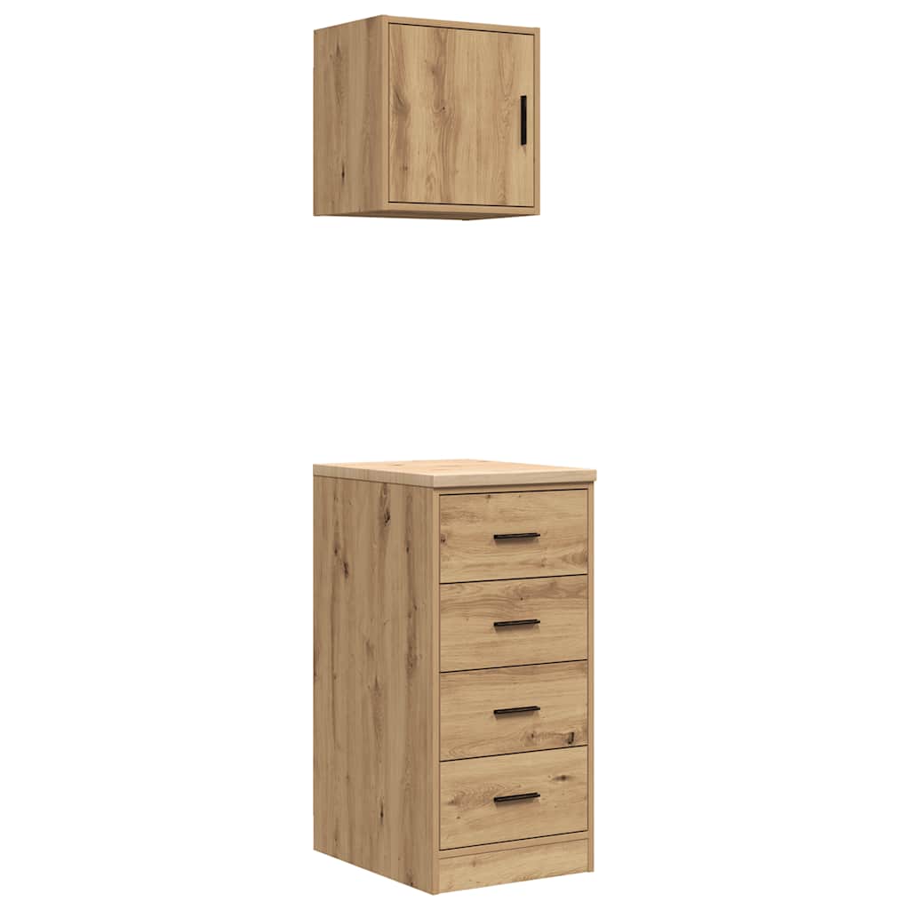Garage Cabinets 2 pcs Artisan Oak Engineered Wood