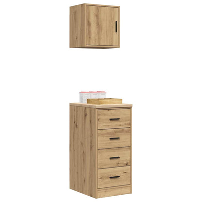 Garage Cabinets 2 pcs Artisan Oak Engineered Wood