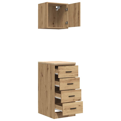 Garage Cabinets 2 pcs Artisan Oak Engineered Wood