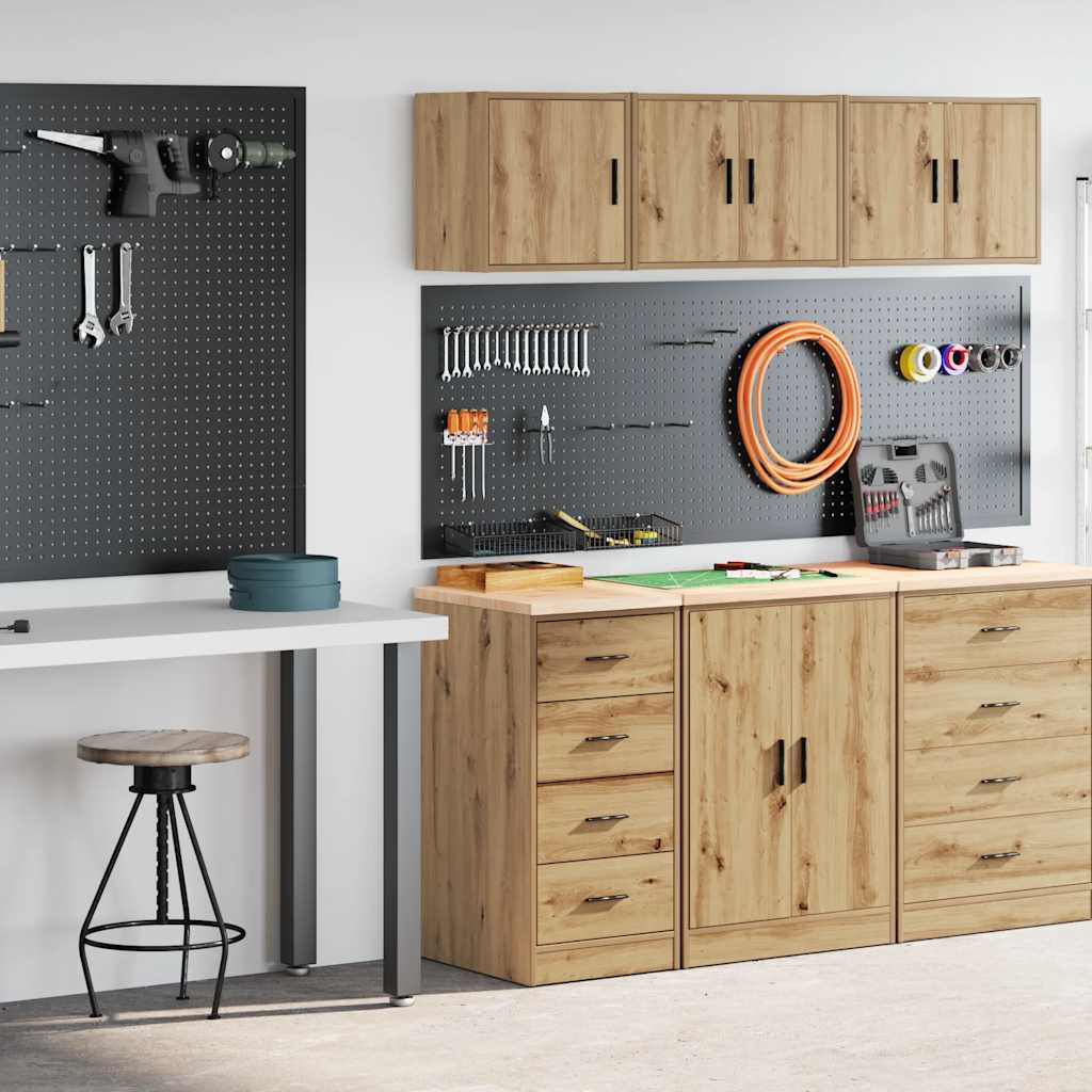 Garage Cabinets 2 pcs Artisan Oak Engineered Wood