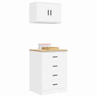 Garage Cabinets 2 pcs White Engineered Wood