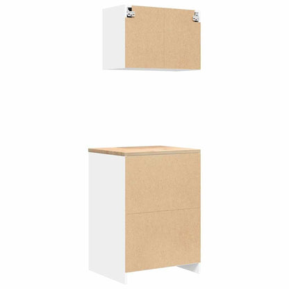 Garage Cabinets 2 pcs White Engineered Wood