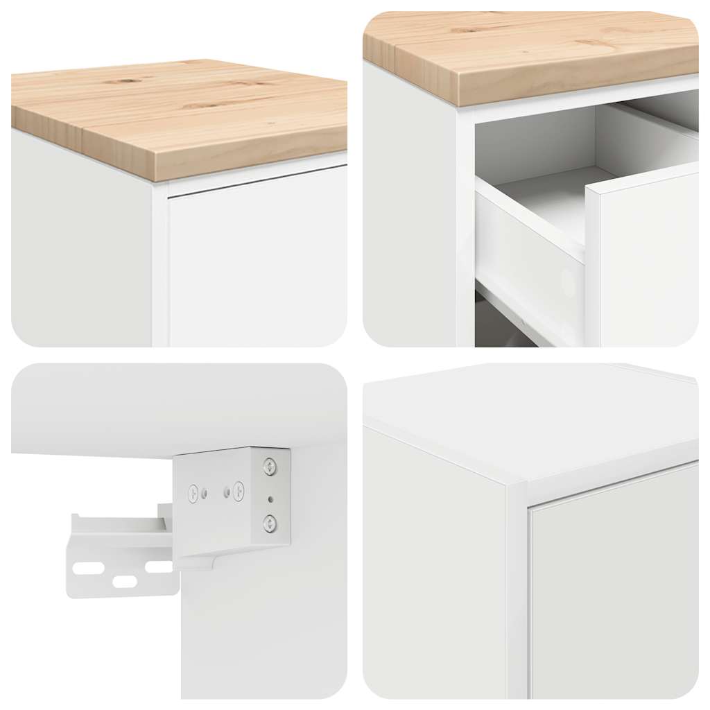 Garage Cabinets 2 pcs White Engineered Wood