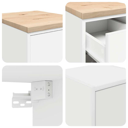 Garage Cabinets 2 pcs White Engineered Wood