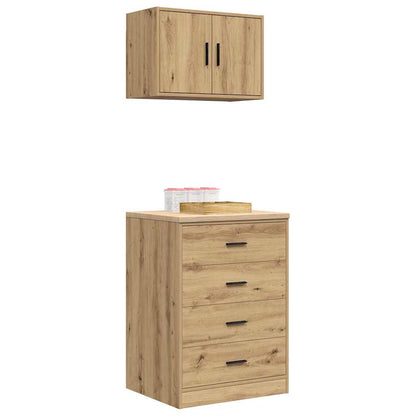 Garage Cabinets 2 pcs Artisan Oak Engineered Wood