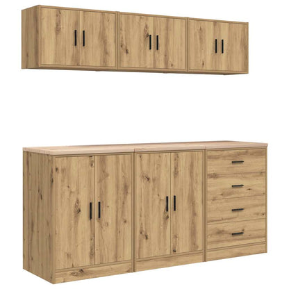Garage Cabinets 6 pcs Artisan Oak Engineered Wood