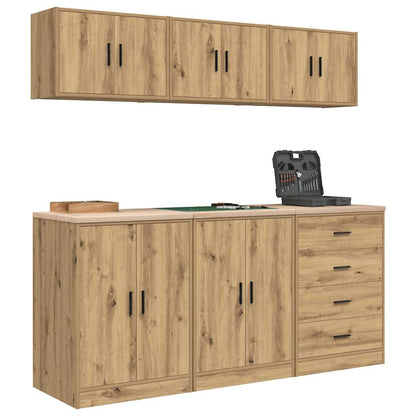 Garage Cabinets 6 pcs Artisan Oak Engineered Wood