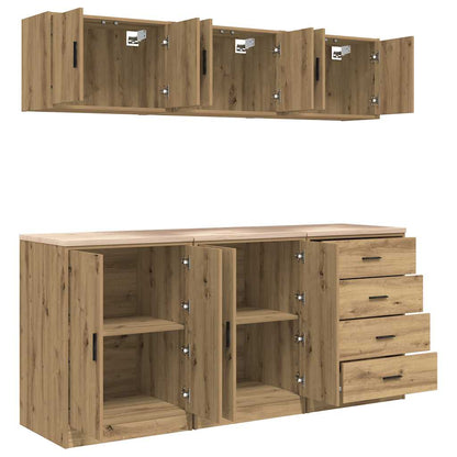 Garage Cabinets 6 pcs Artisan Oak Engineered Wood