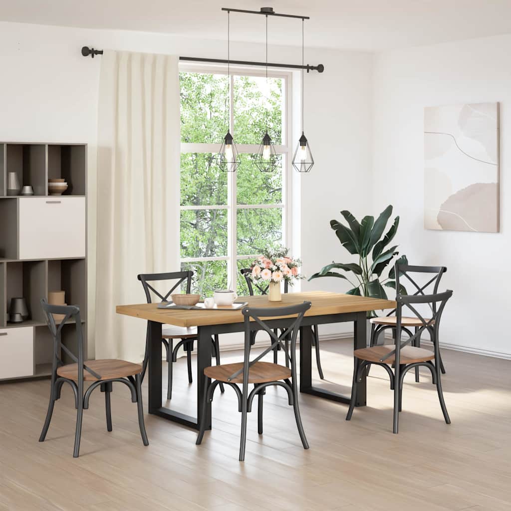 Dining Table "NOAIN" U-Shaped Legs 180x90x75 cm Solid Wood Pine