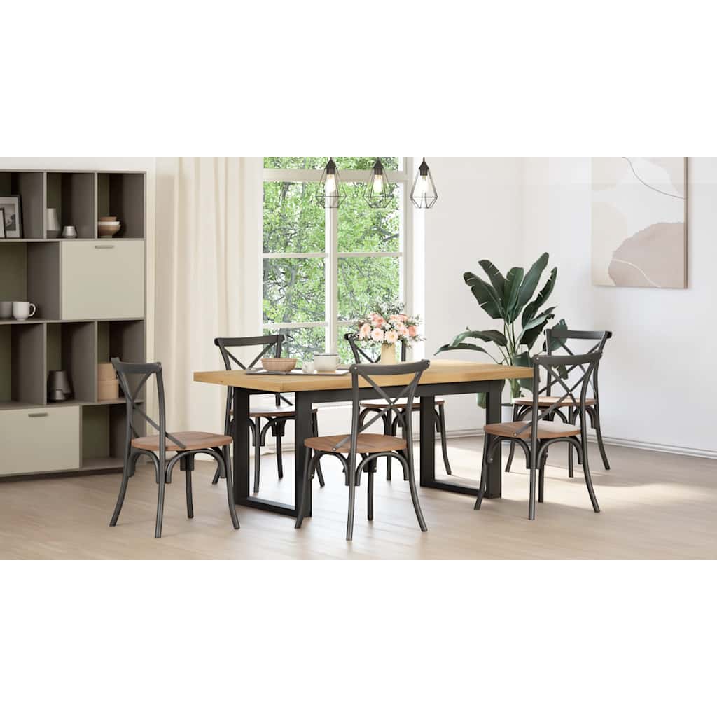Dining Table "NOAIN" U-Shaped Legs 180x90x75 cm Solid Wood Pine