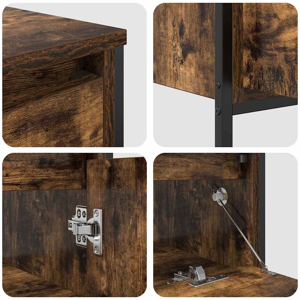 Bathroom Furniture Set 3 pcs Smoked Oak Engineered Wood