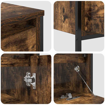 Bathroom Furniture Set 3 pcs Smoked Oak Engineered Wood