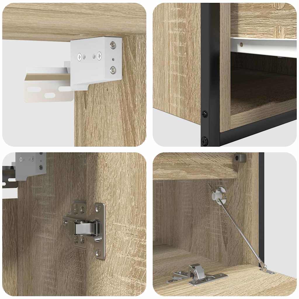 Bathroom Furniture Set with Shelf 5 pcs Beige Engineered wood