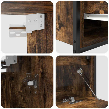 Bathroom Furniture Set with Shelf 5 pcs Brown Engineered wood