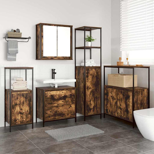 Bathroom Furniture Set 5 pcs Brown Engineered wood