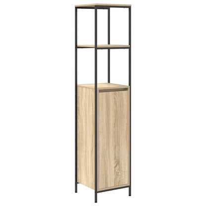 Bathroom Furniture Set 3 pcs Sonoma Oak and Black