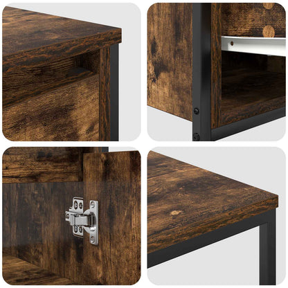 Bathroom Furniture Set with Drawer 2 pcs Smoked Oak and Black