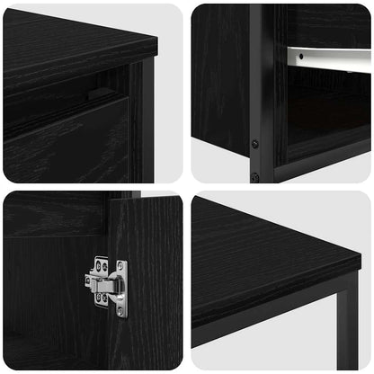 Bathroom Furniture Set 3 pcs Black Oak Engineered Wood