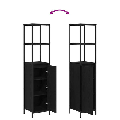 Bathroom Furniture Set 3 pcs Black Oak Engineered Wood