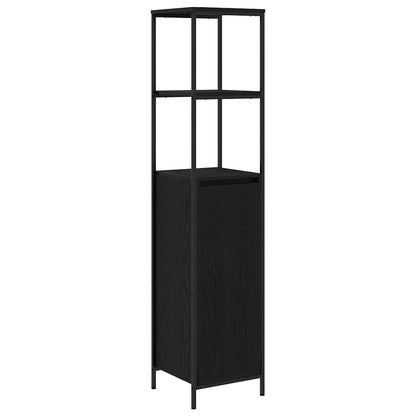 Bathroom Furniture Set with Drawer with Shelf 2 pcs Black oak