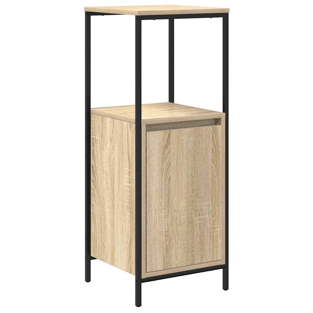 Bathroom Furniture Set 5 pcs Sonoma Oak and Black