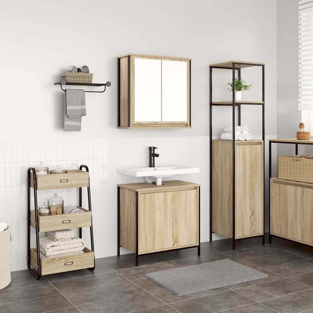 2 Piece Bathroom Furniture Set Sonoma Oak Engineered Wood