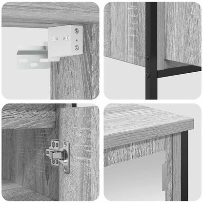 2 Piece Bathroom Furniture Set Grey Sonoma Engineered Wood