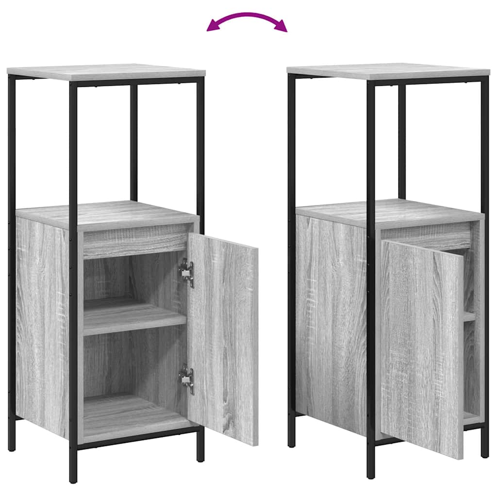 Bathroom Furniture Set 3 pcs Grey Sonoma and Black