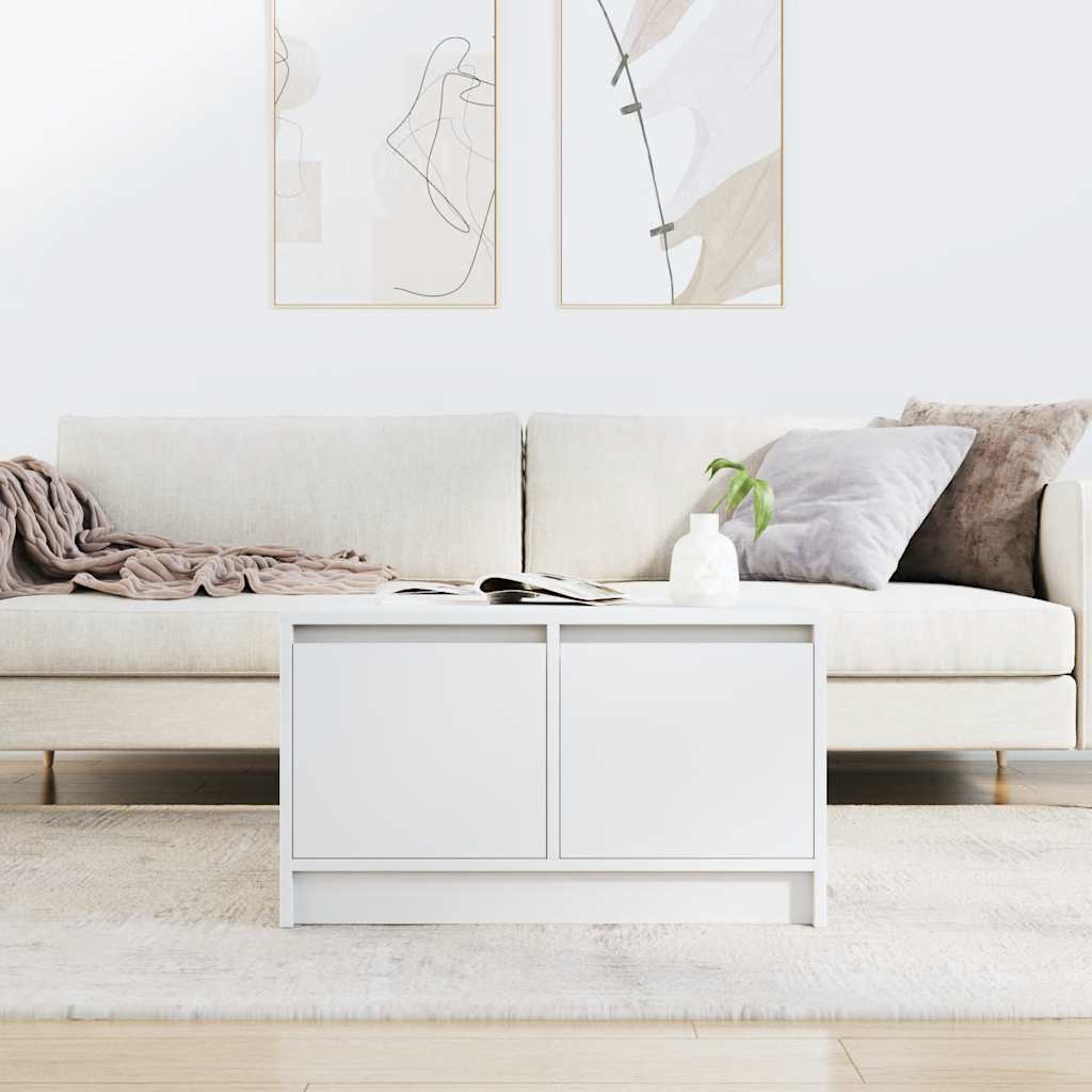 Coffee Table with Drawers White 70.5x70x40 cm