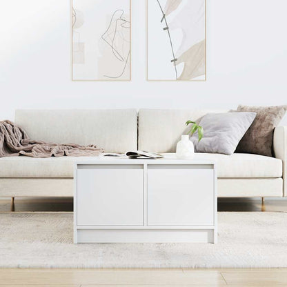 Coffee Table with Drawers White 70.5x70x40 cm