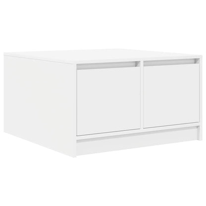 Coffee Table with Drawers White 70.5x70x40 cm