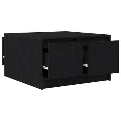 Coffee Table with Drawers Black Oak 70.5x70x40 cm