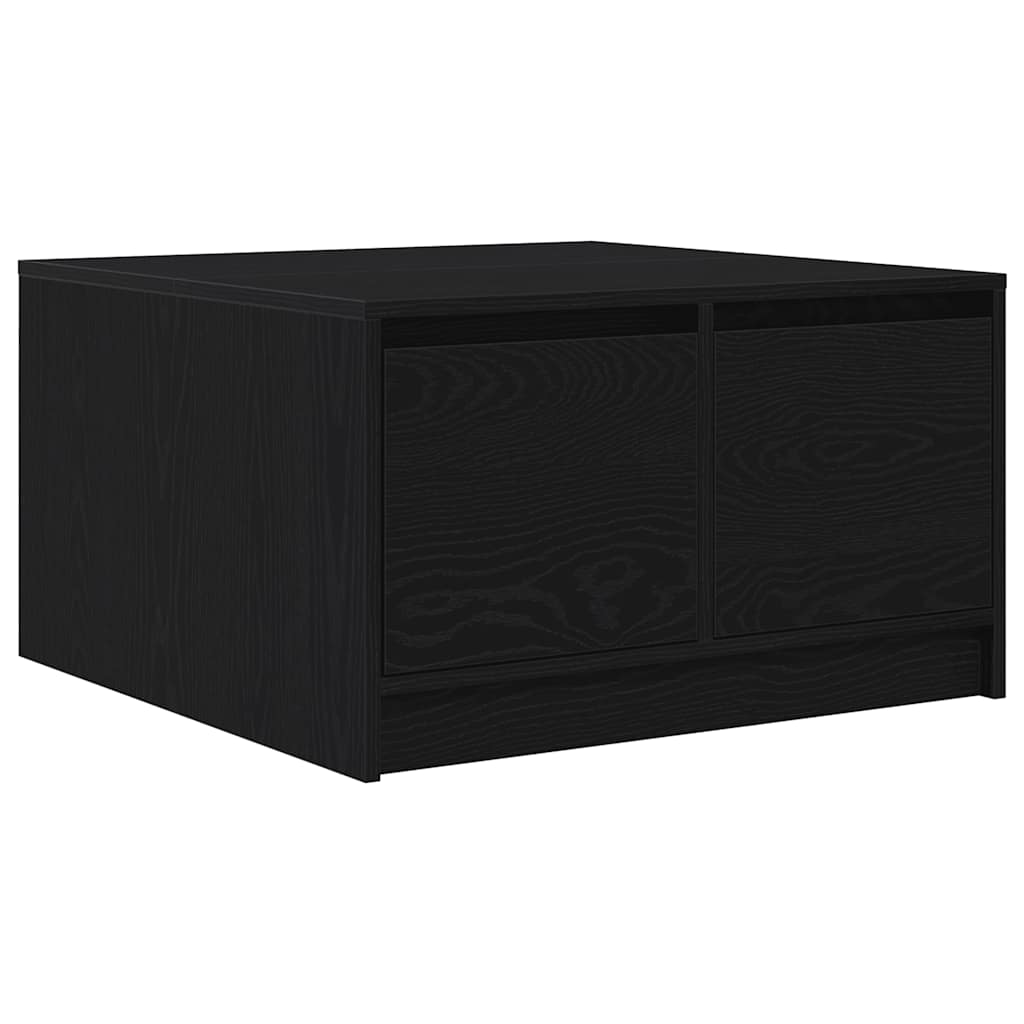 Coffee Table with Drawers Black Oak 70.5x70x40 cm