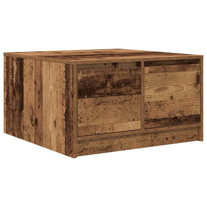 Coffee Table with Drawers Old Wood 70.5x70x40 cm