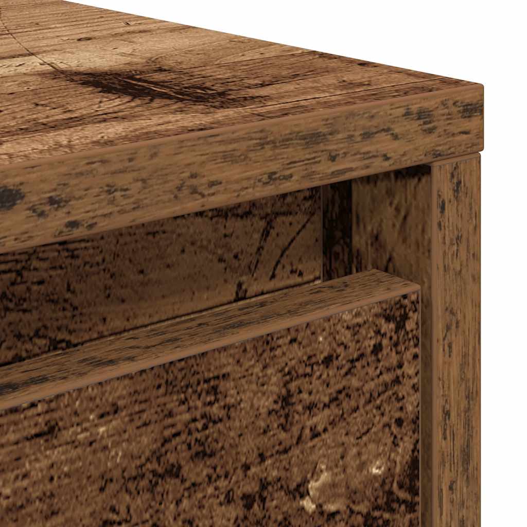 Coffee Table with Drawers Old Wood 70.5x70x40 cm