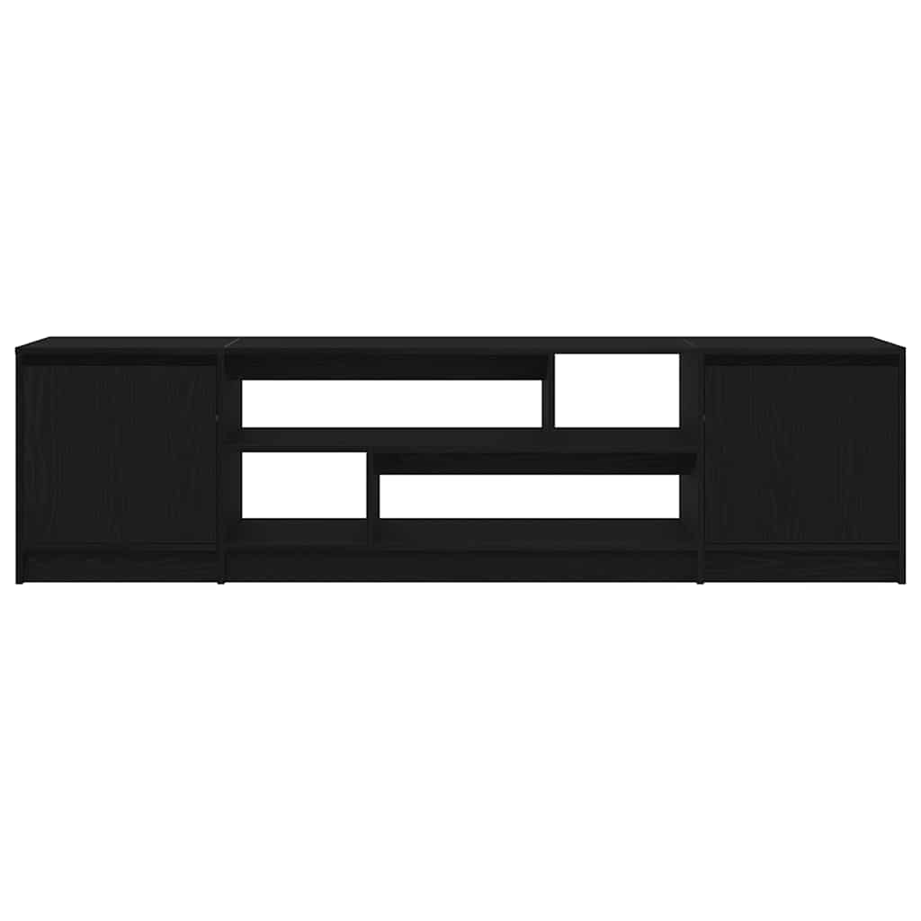 TV Cabinet Black Oak 188.5x41x50 cm Engineered Wood