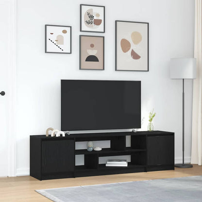 TV Cabinet Black Oak 188.5x41x50 cm Engineered Wood