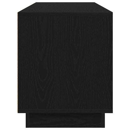 TV Cabinet with LED Lights Black Oak 160.5x41x50 cm