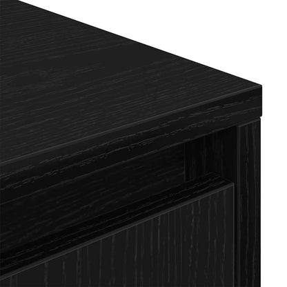 TV Cabinet with LED Lights Black Oak 160.5x41x50 cm