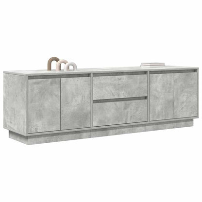 TV Cabinet with LED Lights Concrete Grey 160.5x41x50 cm
