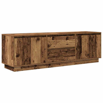 TV Cabinet with LED Lights Old Wood 160.5x41x50 cm