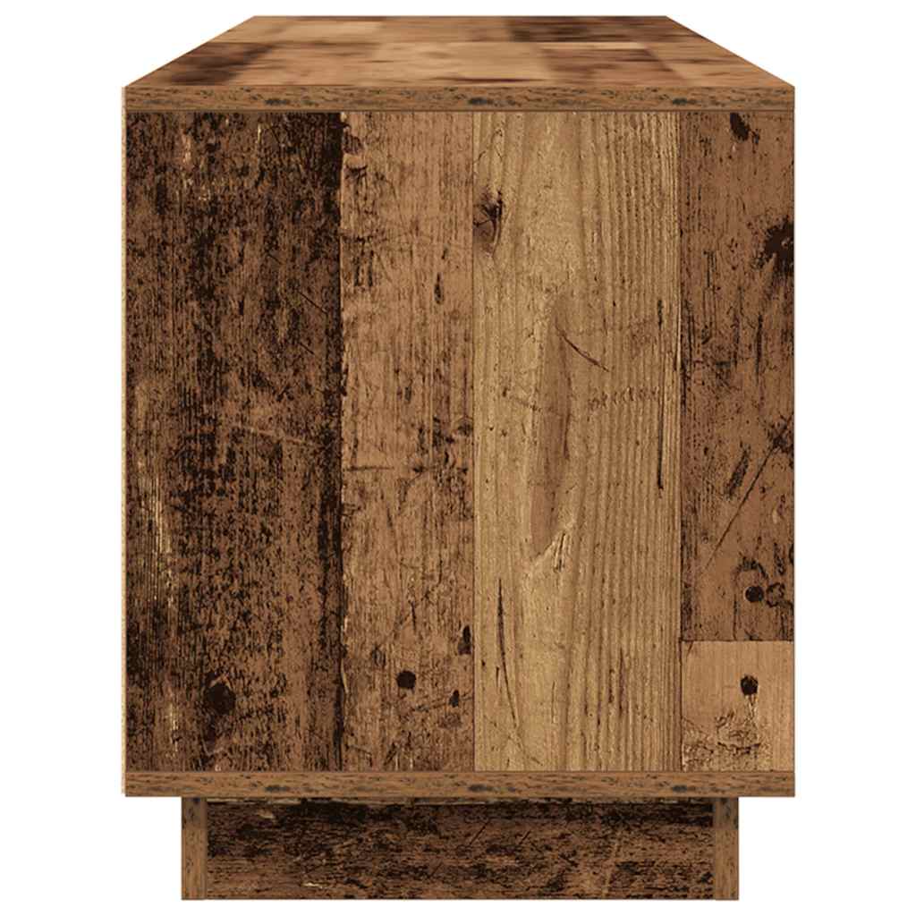 TV Cabinet with LED Lights Old Wood 160.5x41x50 cm