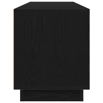 TV Cabinet with LED Lights Black Oak 193.5x41x50 cm