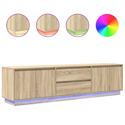TV Cabinet with LED Lights Sonoma Oak 193,5x41x50 cm